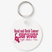 Head and Neck Cancer Survivor Flower Ribbon keychains by cancerapparel Head and Neck Cancer Survivor Flower Ribbon keychains