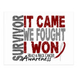 Head and Neck Cancer Survivor It Came We Fought Postcard