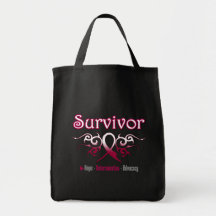 Head and Neck Cancer Survivor Tribal Ribbon Canvas Bag