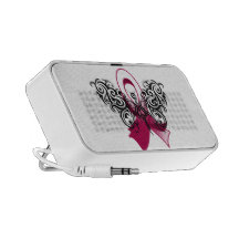 Head and Neck Cancer Tribal Butterfly Ribbon Travel Speaker