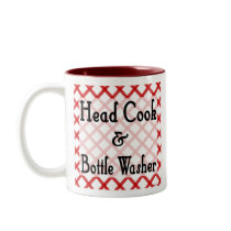 Head Cook and Bottle Washer Funny Saying Mug