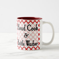 Head Cook and Bottle Washer Funny Saying Mug mugs