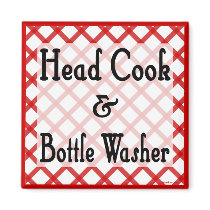 Head Cook and Bottle Washer Kitchen Saying Magnet magnets