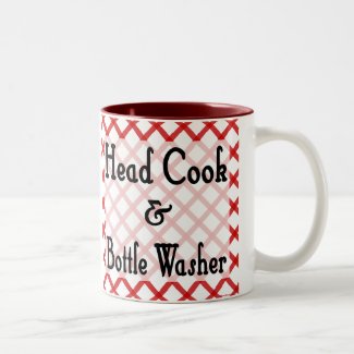 Head Cook and Bottle Washer Kitchen Saying mug