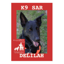 head-DELILAH, KlassKids Search Team K9 Business Cards