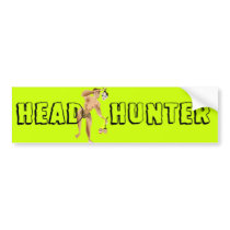 HEAD HUNTER cartoon bumper stickers by OLANartist HEAD HUNTER cartoon bumper stickers