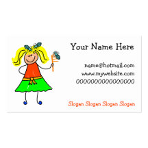 Head Lice Kid Business Card Template