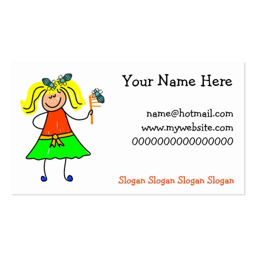 Head Lice Kid Business Card Template (front side)