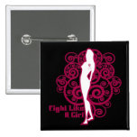 Head Neck Cancer Abstract Fight Like a Girl buttons