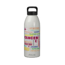 Head Neck Cancer Awareness Collage Reusable Water Bottle