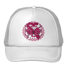 Head Neck Cancer Butterfly Circle of Ribbons Hat