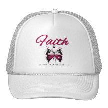 Head Neck Cancer Faith Butterfly Ribbon Hat