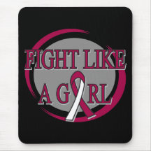 Head Neck Cancer Fight Like A Girl Circular Mouse Pad