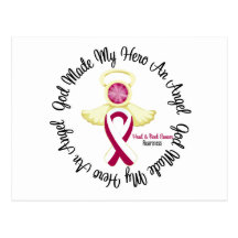 Head Neck Cancer God Made My Hero An Angel Postcard