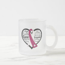 Head Neck Cancer Heart Ribbon Collage Coffee Mug