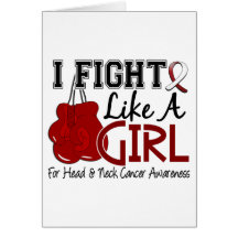 Head Neck Cancer I Fight Like A Girl 15.5 Greeting Card