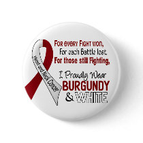 Head & Neck Cancer I Proudly Wear Burgundy White 1 buttons