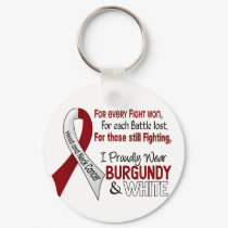 Head & Neck Cancer I Proudly Wear Burgundy White 1 keychains by awarenessgifts Head & Neck Cancer I Proudly Wear Burgundy White 1 keychains