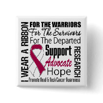 Head Neck Cancer I Wear a Ribbon TRIBUTE buttons