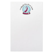 Head Neck Cancer Ribbon Merry Christmas Snowglobe stationery