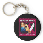 Head Neck Cancer Rosie Riveter - Fight Like a Girl Key Chains