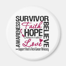 Head Neck Cancer Survivors Motto Refrigerator Magnet