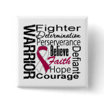 Head Neck Cancer Warrior Collage Pinback Button