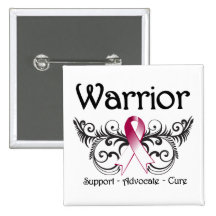 Head Neck Cancer Warrior Scroll Pin