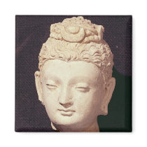 Head of a Buddha, Greco-Buddhist style Refrigerator Magnets