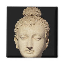 Head of a Buddha, Greco-Buddhist style Fridge Magnet