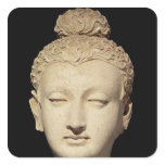 Head of a Buddha, Greco-Buddhist style Square Stickers