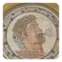 Head of a man 2 square stickers