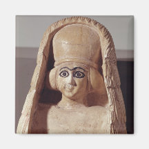 Head of a statue of Ishtar, wearing a Refrigerator Magnets