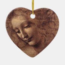 Head of a Young Woman with Tousled Hair (Leda) Christmas Ornaments