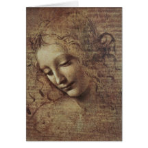 Head of a Young Woman with Tousled Hair or, Leda Greeting Cards