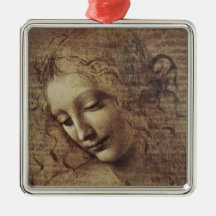 Head of a Young Woman with Tousled Hair or, Leda Christmas Ornament