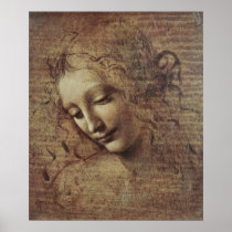 Head of a Young Woman with Tousled Hair or, Leda Posters