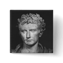 Head of Emperor Augustus Pinback Buttons