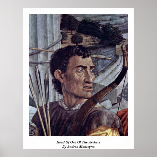 Head Of One Of The Archers By Andrea Mantegna Poster