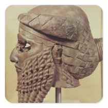 Head of Sargon I  2400-2200 BC Square Stickers