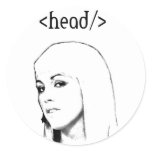 Head tag html round sticker