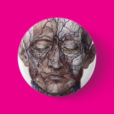 Head Veins and Muscles Pinback Buttons Zazzle_button Head Veins and Muscles Pinback Buttons Zazzle_button