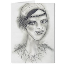 Headband Deco Girl Greeting Cards
