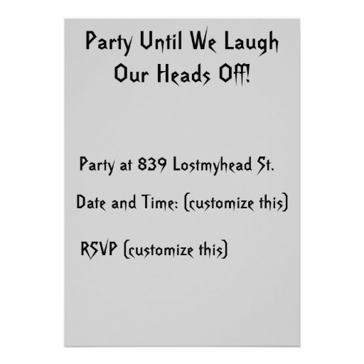 Headless Horseman Halloween Invitation