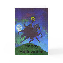 Headless Horseman in the Blue Light Greeting Card