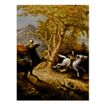 Headless Horseman Pursuing Ichabod Crane Post Card