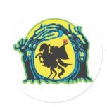 headless horseman round stickers