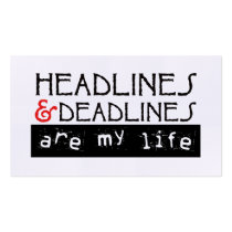 Headlines & Deadlines business cards by purplerazz Headlines & Deadlines business cards