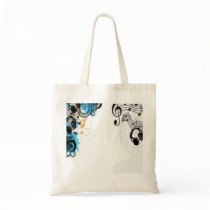 Headphone music tote bags
