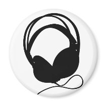 Headphone Silhouette Fridge Magnet